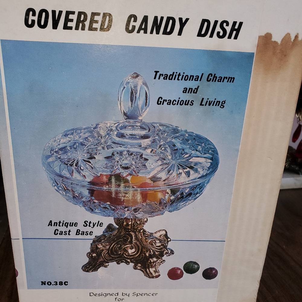 Crystal vintage candy dish